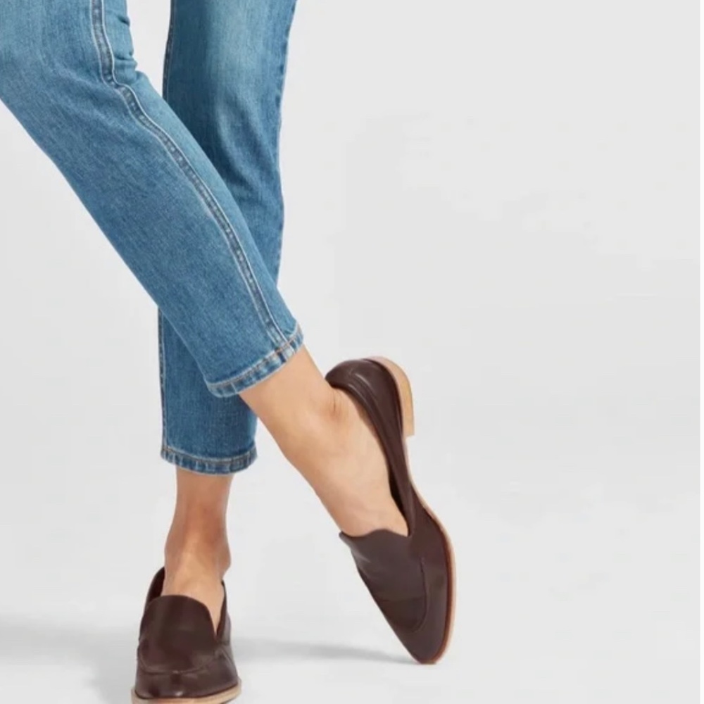 EVERLANE “The Modern Loafer” Dark Burgundy Red Leather Loafer Size 8